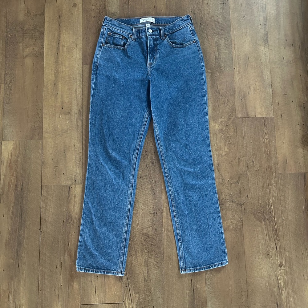 Abercrombie & Fitch 90s Straight Jeans Curve Love Mid Rise Size 26